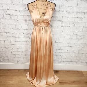 Love shack Fancy love braided maxi Dress Sz 2 silk tie dye A42C